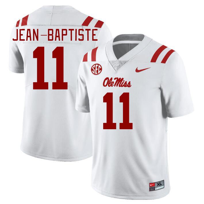 Ole Miss Rebels #11 Jeremiah Jean-Baptiste College Football Jerseys Stitched Sale-White